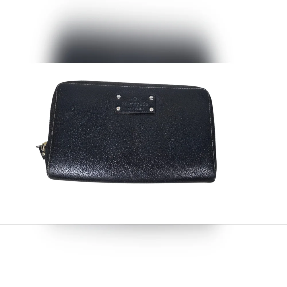 Kate Spade XL Black Textured Leather Wallet